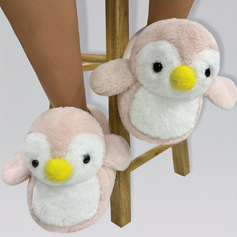 Casual Cartoon Penguin Slippers - Slip-on Fabric House Shoes Cozy Warm Winter Indoor Slippers for All Seasons